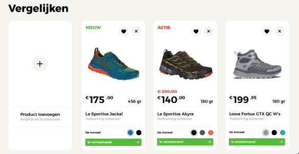 Product Card – default variant inside the Compare Component, with a remove icon and add-to-cart button