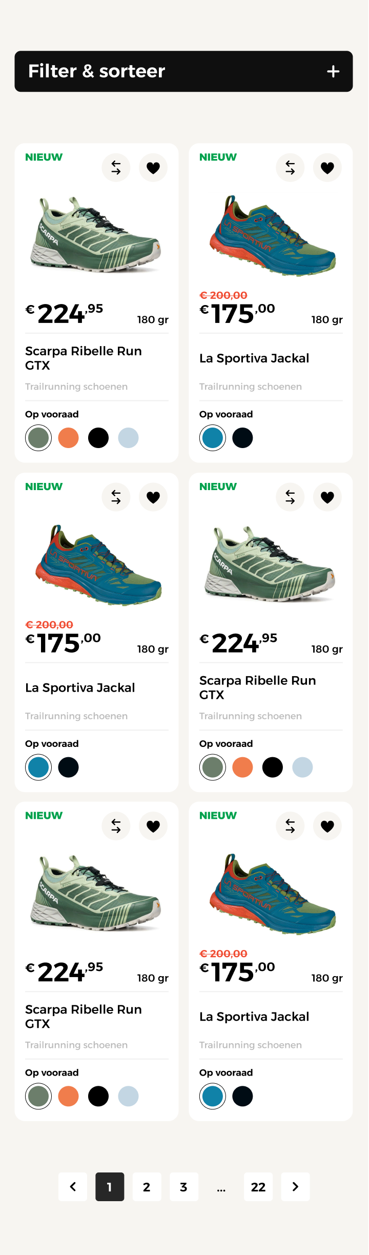 Product Listing Overview – Mobile Viewport Preview