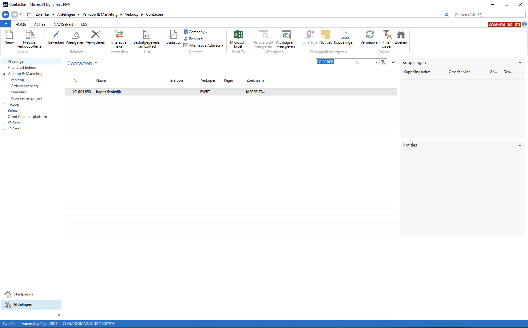 Contacten contact list